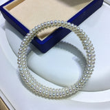 3row Freshwater Pearl Bracelet Charming Lady's Gift