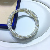 3row Freshwater Pearl Bracelet Charming Lady's Gift