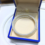 3row Freshwater Pearl Bracelet Charming Lady's Gift