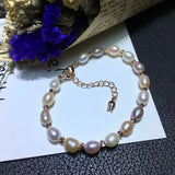 6-7mm Natural Freshwater Pearl Bracelet Fine Jewelry Girl Lady's Gift