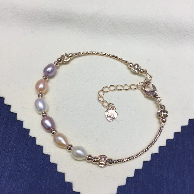 Freshwater Pearl Bracelet 5-6mm Rice Pearl Fine Jewelry