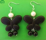 Pearls Agate Turquoise Butterfly Earrings S925 Silver Hook Women Gift