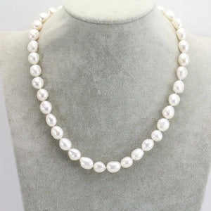 10-11mm White Baroque Freshwater Pearl Necklace