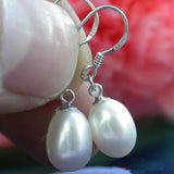 11mm Rice Freshwater Pearl Dangle Earring Charming Women Gift Jewelry