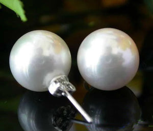 12mm Round South Sea Shell Pearl Earring Fine Jewelry For Women