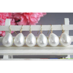 16x21mm South Sea Shell Pearl Dangle Earrings