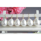 16x21mm South Sea Shell Pearl Dangle Earrings