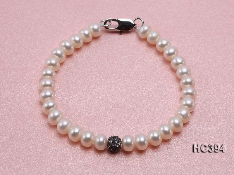 Freshwater Pearl Rhinestone Beads Bracelet
