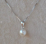 6mm Freshwater Pearl Sterling Silver Necklace Wedding Women Gift