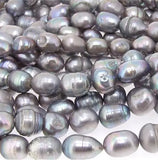7-8mm Grey Baroque Freshwater Pearl Loose Beads Full Strand DIY Jewelry LS3-0122