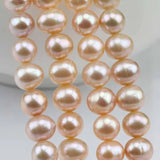 7-8mm Pink Freshwater Pearl Loose Beads 15'' Full Strand DIY Jewelry