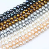 8mm Chocolate Brown Freshwater Pearl Loose Beads, 15in