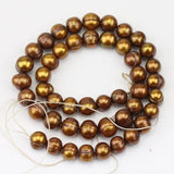 8mm Chocolate Brown Freshwater Pearl Loose Beads, 15in