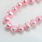 Baby Pink Pearl Necklace, 8-9mm Baroque Freshwater Pearl Necklace