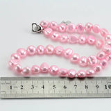 Baby Pink Pearl Necklace, 8-9mm Baroque Freshwater Pearl Necklace