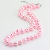 Baby Pink Pearl Necklace, 8-9mm Baroque Freshwater Pearl Necklace