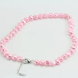 Baby Pink Pearl Necklace, 8-9mm Baroque Freshwater Pearl Necklace