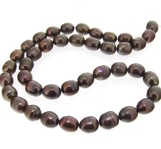 Black Rice Freshwater Pearl Loose Beads Full Strand DIY Necklace Material