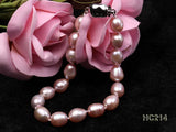 Purple Rice Shaper Freshwater Pearl Bracelet S925 Silver Clasp
