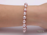 Purple Rice Shaper Freshwater Pearl Bracelet S925 Silver Clasp