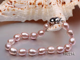 Purple Rice Shaper Freshwater Pearl Bracelet S925 Silver Clasp