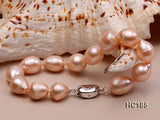 Charming 9-10mm Pink Rice Shaper Freshwater Pearl Bracelet