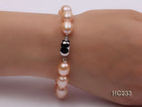 9-10mm Pink Rice Shaper Natural Freshwater Pearl Bracelet