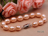 9-10mm Pink Rice Shaper Natural Freshwater Pearl Bracelet