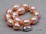 Charming 9-10mm Pink Rice Shaper Freshwater Pearl Bracelet