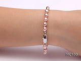 Purple Rice Freshwater Pearl Bracelet 925 Silver Clasp