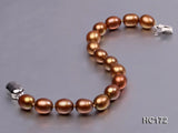 AA 7-8MM Brown Rice Freshwater Pearl Bracelet 925 Silver Clasp