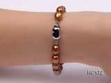 AA 7-8MM Brown Rice Freshwater Pearl Bracelet 925 Silver Clasp