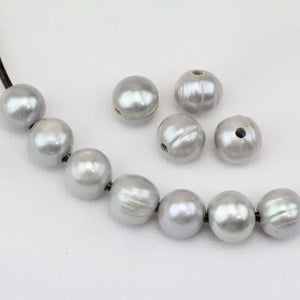 10mm Gray Freshwater Pearl Loose Beads for DIY Jewelry