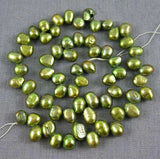 Green Freshwater Pearl Loose Beads 7-8mm Full Strand YLS1-0014