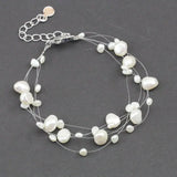 Floting Pearl Bracelet - Illusion Freshwater Pearl 5 Lines Bracelet
