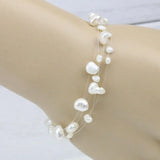 Floting Pearl Bracelet - Illusion Freshwater Pearl 5 Lines Bracelet