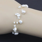 Floting Pearl Bracelet - Illusion Freshwater Pearl 5 Lines Bracelet