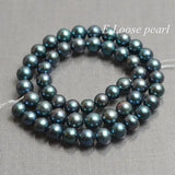 Freshwater Pearl Near Round Potato Peacock Green Beads 7-8mm