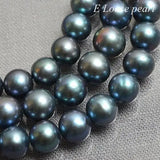 Freshwater Pearl Near Round Potato Peacock Green Beads 7-8mm
