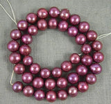 Freshwater Pearl Purple Round Loose Beads 7-8mm Full Strand