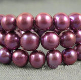 Freshwater Pearl Purple Round Loose Beads 7-8mm Full Strand