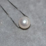 8mm Round Freshwater Pearl 925 Sterling Silver Necklace