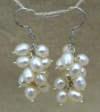 Grape Pearl Earrings 925 Sterling Silver Charming Women Jewelry