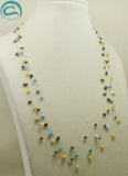 4 Row Multicolor Real Pearl Necklace