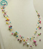 7-Row Multicolor Real Pearl Necklace for Women