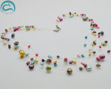 7-Row Multicolor Real Pearl Necklace for Women