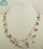 7-Row Multicolor Real Pearl Necklace for Women
