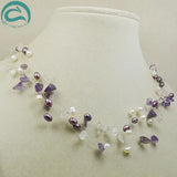 9-Row Amethyst Illusion Pearl Necklace