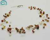 9rows Real Pearl Agates Necklace