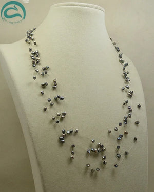 Baroque 6-Row Illusion Pearl Necklace